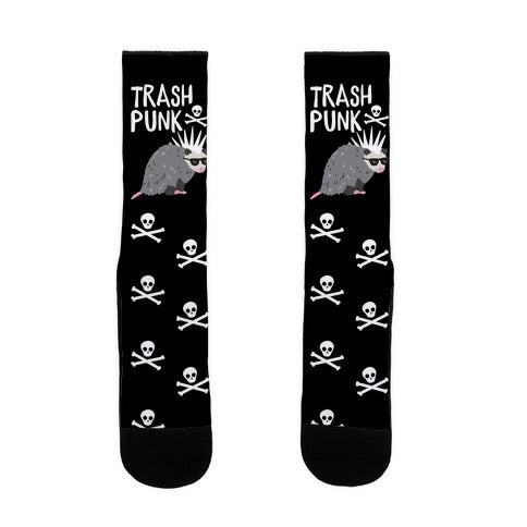 Trash Punk Possum Socks