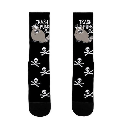 Trash Punk Raccoon Socks