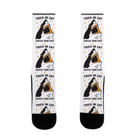 Trick Or Eat Shark Socks