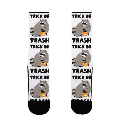 Trick Or Trash Raccoon Socks