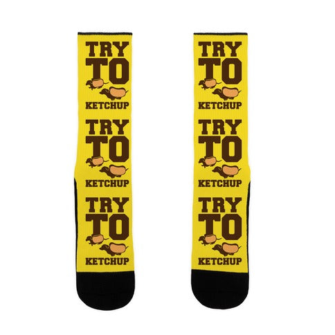 Try To Ketchup Dachshund Wiener Dogs Socks