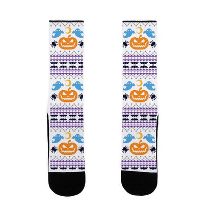 Ugly Halloween Sweater Socks