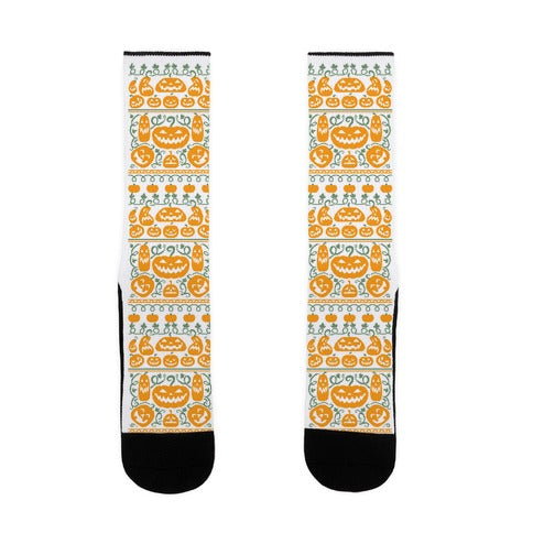 Ugly Pumpkin Sweater Socks