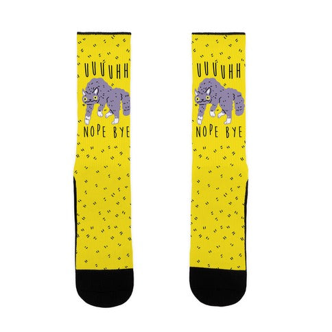 Uh Nope Bye Cat  Socks