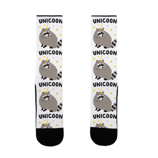 Unicoon Raccoon Unicorn Socks
