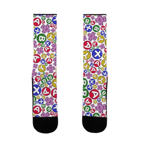 Video Game Controller Buttons Pattern Socks