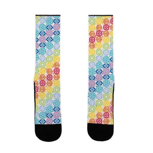Watercolor Chakra Symbol Pattern Socks