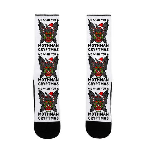 We Wish You A Mothman Cryptmas Socks