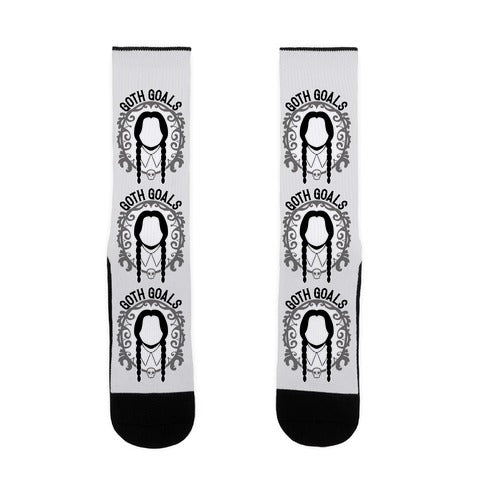 Wednesday Addams Goth Goals Socks