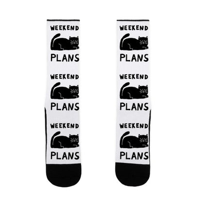 Weekend Plans Cat Socks