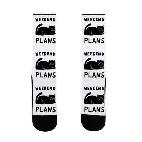 Weekend Plans Cat Socks