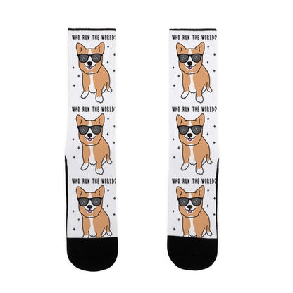 Who Run The World? Corgis Socks
