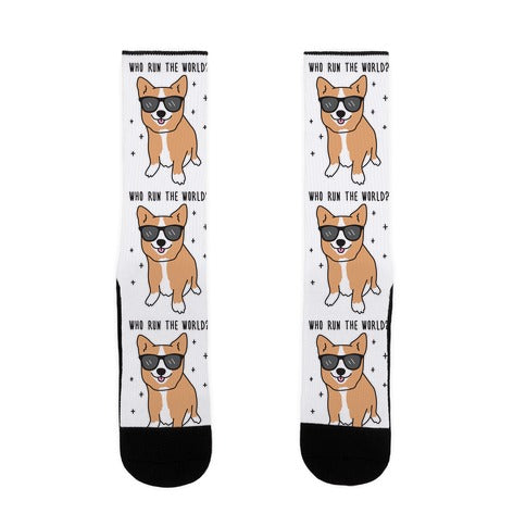 Who Run The World? Corgis Socks