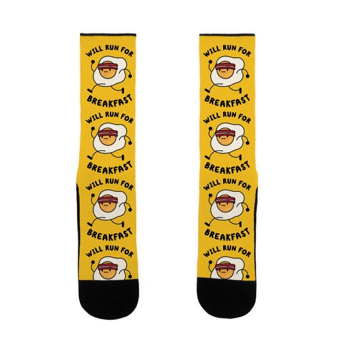 Will Run For Breakfast Socks