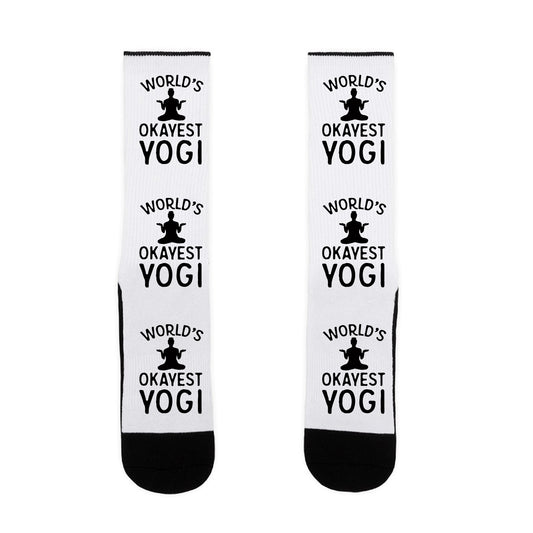 World's Okayest Yogi Socks