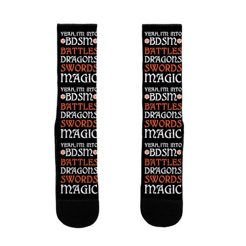 Yeah, I'm Into BDSM - Battles, Dragons, Swords, Magic (DnD) Socks