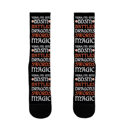 Yeah, I'm Into BDSM - Battles, Dragons, Swords, Magic (DnD) Socks
