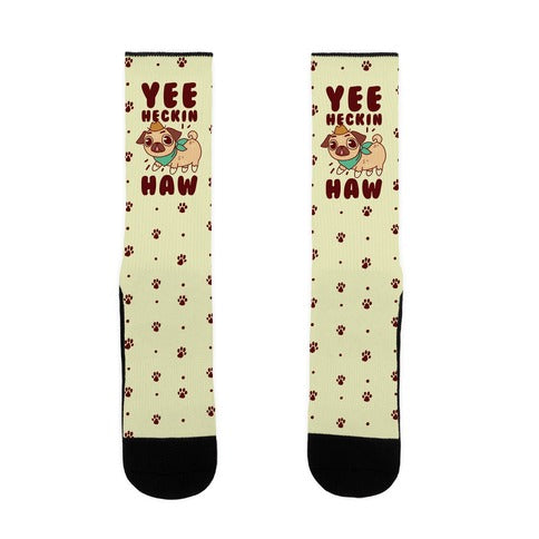 Yee Heckin Haw Pug Socks