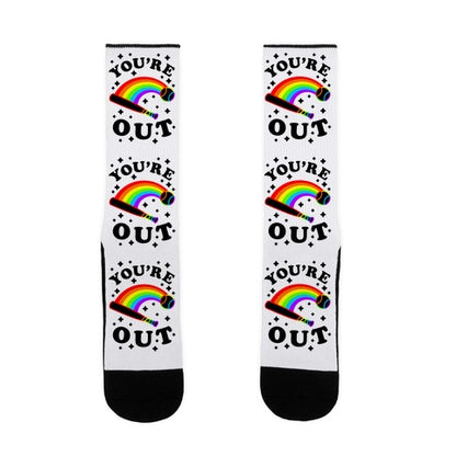 You're Out (Gay Baseball Pride) Socks