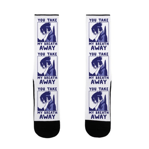 You Take My Breath Away - Choking Sasuke Meme Socks