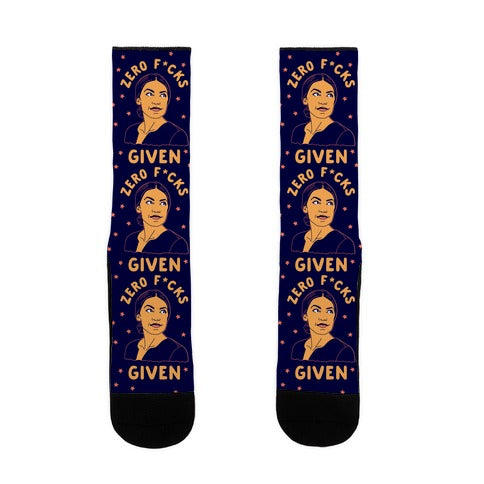 Zero F*cks Given Alexandria Ocasio-Cortez Socks