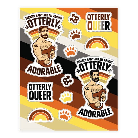 Bearded Hairy and All Around Otterly Adorable Sticker Sheet