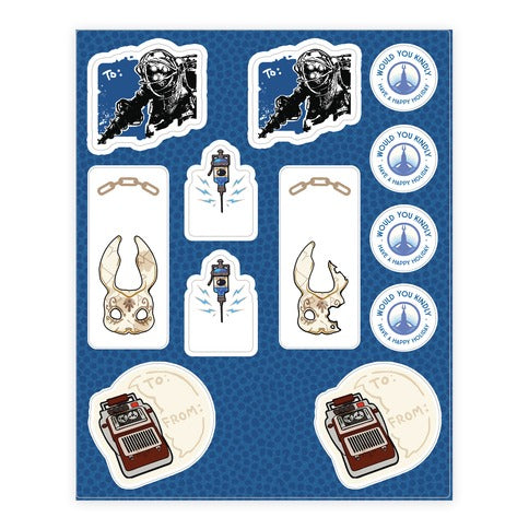 Bioshock Gift Tag  Sticker Sheet