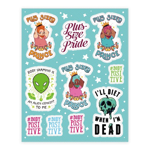 Body Positive Prince  Sticker Sheet