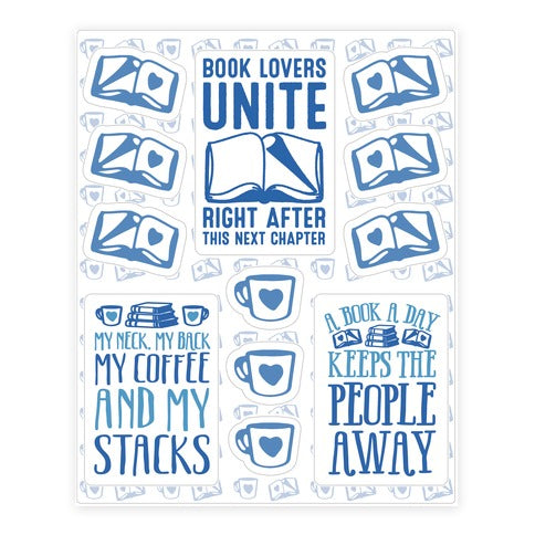 Book Lovers Unite  Sticker Sheet