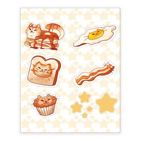 Breakfast Cats Sticker Sheet