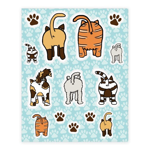 Cat Butt  Sticker Sheet