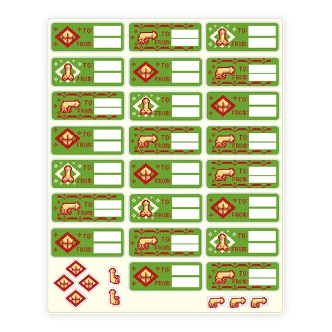 Christmas Penis and Ass Gift  Sticker Sheet
