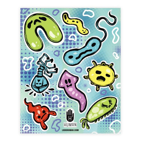 Cute Microbe  Sticker Sheet