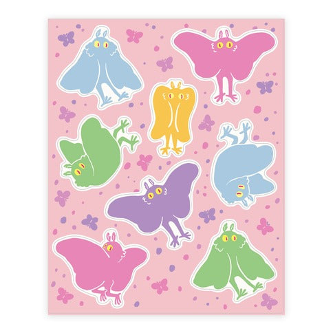 Cute Pastel Mothman  Sticker Sheet