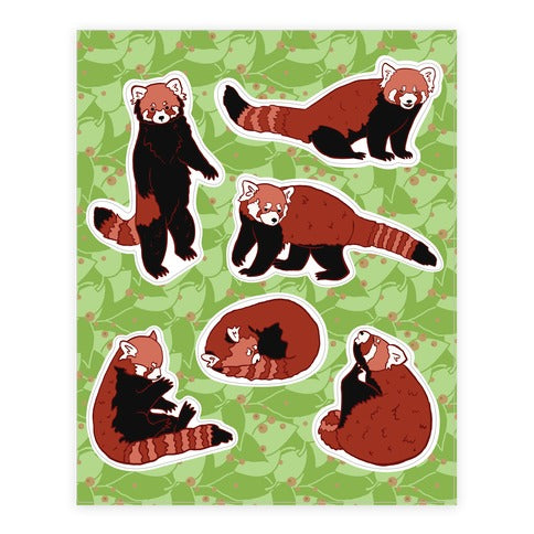 Cute Red Panda  Sticker Sheet