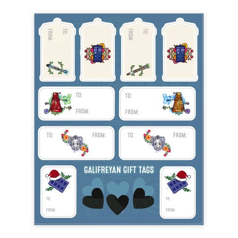 Doctor Who Gift Tags Sticker Sheet
