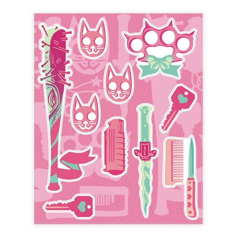 Feminist Fighter Arsenal  Sticker Sheet