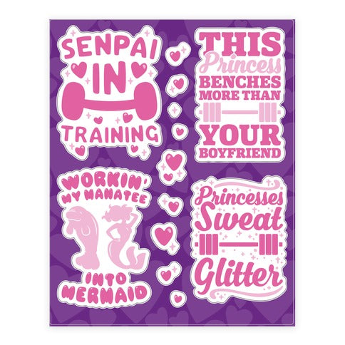 Fitness Princess  Sticker Sheet