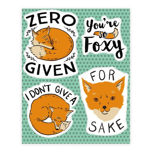 Fox Puns Sticker Sheet