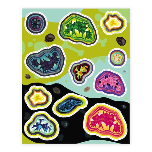 Geode Crystal  Sticker Sheet