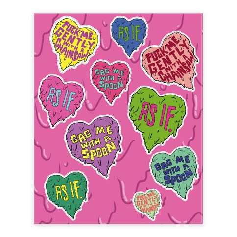 Gross 90's Hearts Sticker Sheet