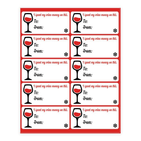 I Spent My Wine Money on This Gift Tags Sticker Sheet