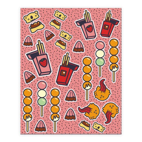 Japanese Snacks and Candy  Sticker Sheet