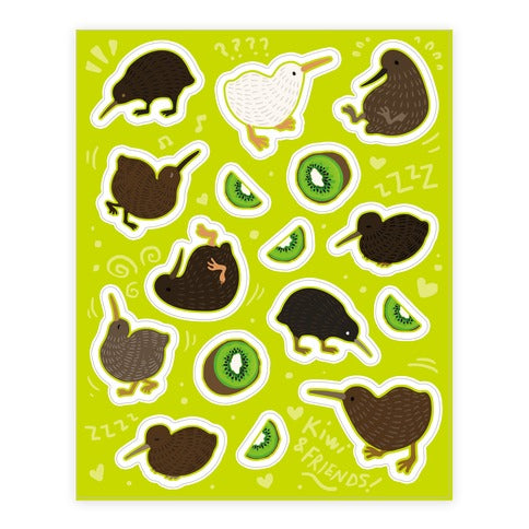 Kiwi Pattern  Sticker Sheet
