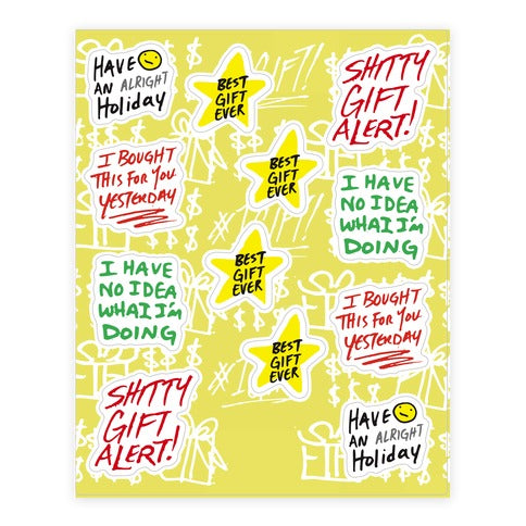 Lazy Gift Giving  Sticker Sheet