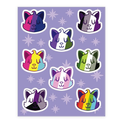 LGBTQ Cat  Sticker Sheet