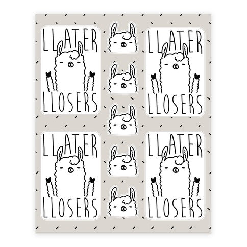 Llater Losers Llama Sticker Sheet