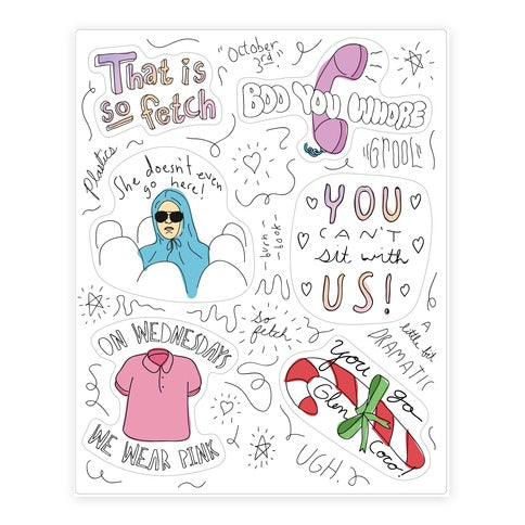 Mean Girls Doodles Sticker Sheet