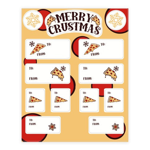 Merry Crustmas Gift Tags Sticker Sheet