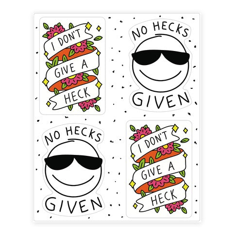 No Hecks  Sticker Sheet